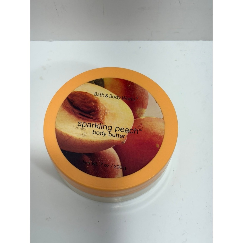 Bath & body works sparkling peach body butter 7 oz see pictures 95% full
